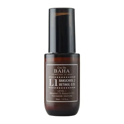 Сыворотка для лица Cos De BAHA L1 Bakuchiol & Retinol Serum с бакучиолом и ретинолом, для зрелой кожи, от морщин, 30 мл