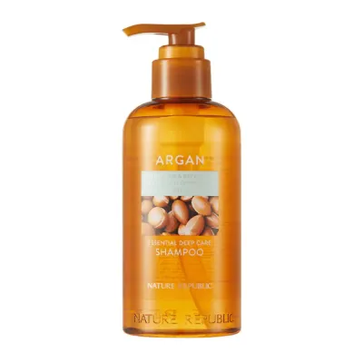 Шампунь для волос NATURE REPUBLIC Argan Essential Deep Care увлажняющий с маслом арганы, для сухих и повреждённых волос, 300 мл