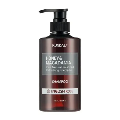 Шампунь для волос KUNDAL Honey & Macadamia балансирующий увлажняющий, аромат английская роза, 500 мл