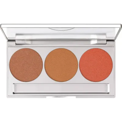 Палетка пудр хайлайтеров Kryolan Glamour Glow Trio 3 Juicy Moon 3 оттенка, шелковистая, 9 г