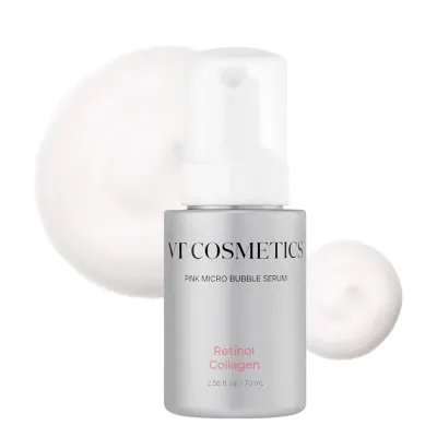 Сыворотка для лица VT Cosmetics Pink Micro Bubble Retinol Collagen микропузырьковая, с ниацинамидом и центеллой, 70 мл