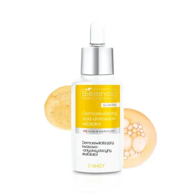 Эксфолиатор для лица Bielenda Professional C-Shot Glow Peel кислотно-антиоксидантный 10% с ксантохумолом, 30 мл