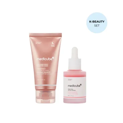 Набор для лица Medicube Pink Bestseller Set маска с коллагеном и сыворотка с PDRN, 75+30 мл