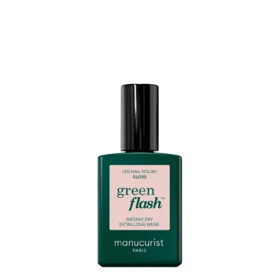 Лак для ногтей Manucurist Green Flash Gloss полуперманентный, LED-полимеризация, полупрозрачный розовый перламутр, 15 мл