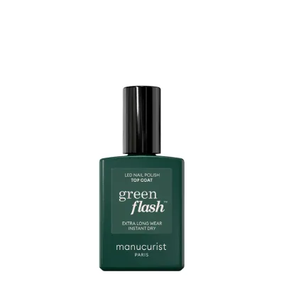 Топ для ногтей Manucurist Green Flash Top coat финишное покрытие, LED-полимеризация, глянцевый, 15 мл