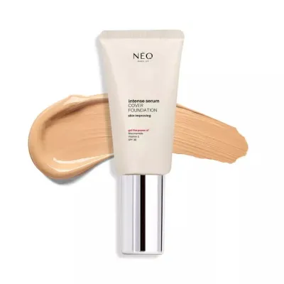 Тональная основа для лица NEO MAKE UP Intense Serum Foundation 01 плотное покрытие, полуматовый финиш, 30 мл
