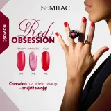 Гель-лак для ногтей Semilac Red Obsession Magnetic Raspberry 795 магнитный, малиново-красный, 7 мл — фото 3