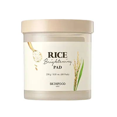 Патчи для лица Skinfood Rice Brightening тонер-пэды с ферментированным рисом для сияния, 60 шт