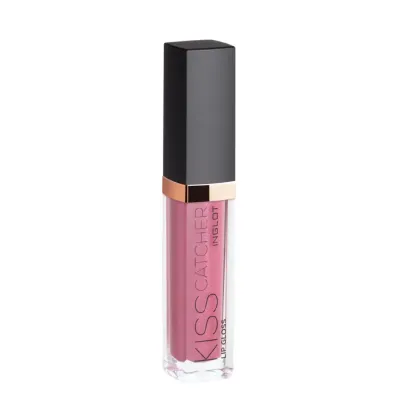 Блеск для губ Inglot KISS CATCHER SHIMMERING PINK 34 розовый с мерцанием, эффект объёма, 6 мл