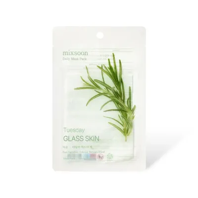 Маска для лица mixsoon Daily Mask Pack Tuesday Glass Skin тканевая для сияния и ровного тона, 10 шт