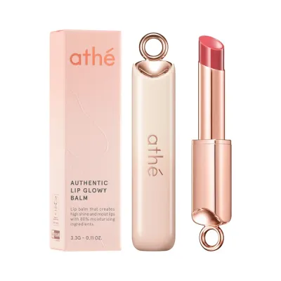 Бальзам для губ Athe Authentic Lip Glowy Balm сияющий веганский Baby 01, эффект гладких губ, 3,3 г