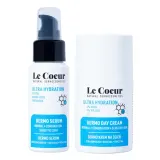 Набор для лица Le Coeur Ultra Hydration увлажняющий: сыворотка и дневной крем, 50 мл + 50 мл — фото 2