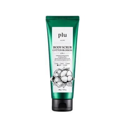 Скраб для тела plu Body Scrub Cotton Blossom отшелушивающий, с маслами и цветочными водами, 200 г