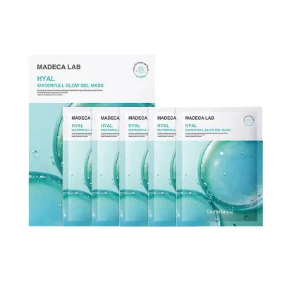 Маска для лица Centellian24 Madeca Lab Hyal Waterfull Glow Gel Mask гелевая тканевая, увлажняющая, с гиалуроновой кислотой, 5 шт