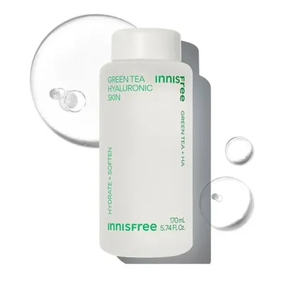 Тоник для лица innisfree Green Tea Hyaluronic Skin увлажняющий с экстрактом зелёного чая, для сухой кожи, 170 мл