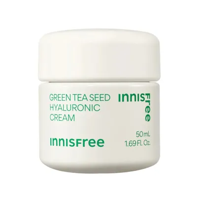 Крем для лица innisfree Green Tea Seed Hyaluronic Cream увлажняющий с зелёным чаем и гиалуроновой кислотой, 50 мл