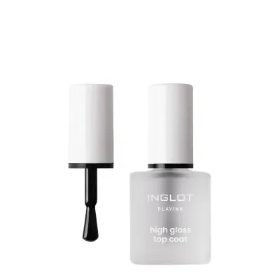 Верхнее покрытие для ногтей Inglot Playinn High Gloss Top Coat прозрачное, эффект мокрого глянца, 15 мл