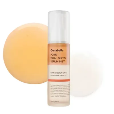 Мист-сыворотка для лица Genabelle PDRN Dual Glow Serum Mist двухфазная увлажняющая с маслами и коллагеном, для сияния, 100 мл