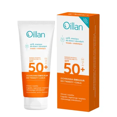 Эмульсия солнцезащитная Oillan SPF50 для лица и тела, для чувствительной кожи, для взрослых и детей, 100 мл