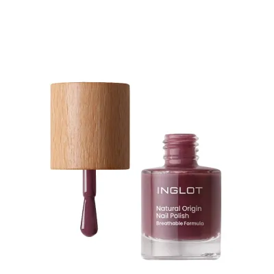 Лак для ногтей Inglot Natural Origin глянцевый, насыщенный сливовый, оттенок 008 Power Plum, 8 мл
