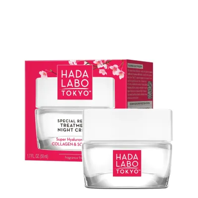 Крем для лица Hada Labo Tokyo Red ночной восстанавливающий, с коллагеном, для зрелой кожи, 50 мл