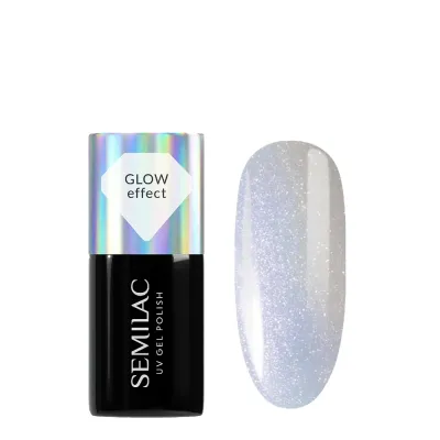 Гель-лак для ногтей Semilac Milky Blue Glow 986 молочно-голубой с шиммером, UV/LED, 7 мл