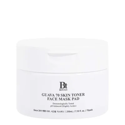 Диски тонизирующие для лица Benton Guava 70 Skin Toner Face Mask Pad увлажняющие, с экстрактом гуавы, 70 шт