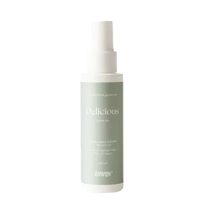 Мист для волос Anwen Delicious travel set разглаживающий с UV-фильтрами и пантенолом, дорожный формат, 100 мл
