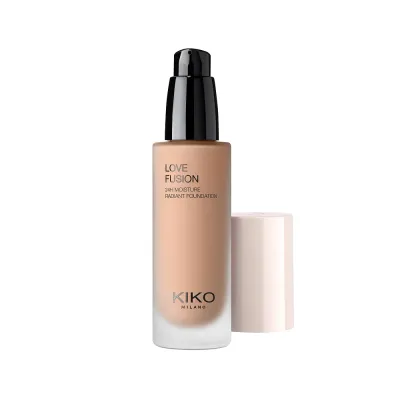 Тональный крем KIKO Milano Love Fusion 24H Moisture Radiant Foundation увлажняющий, тёплый розовый подтон, 5.5WR Warm Rose, 30 мл