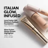 Тональный крем KIKO Milano Love Fusion 24H Moisture Radiant Foundation увлажняющий, сияющий финиш, 2.5WG Warm Gold, 30 мл — фото 4
