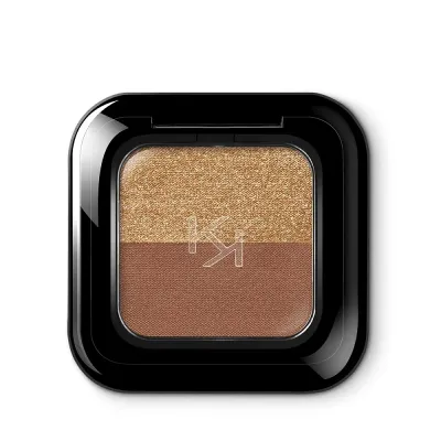 Тени для век KIKO Milano Bright Duo Eyeshadow двойные прессованные, насыщенный пигмент, 04 Universal Beige / Warm Gold, 1.8 г