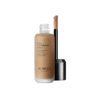 Тональный крем и консилер 2 в 1 KIKO Milano Full Coverage плотное покрытие, матово-сатиновый финиш, оттенок NG110 Neutral Gold 110, 25 мл