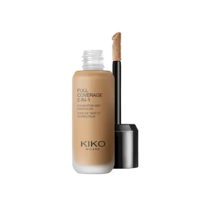Тональный крем и консилер 2 в 1 KIKO Milano Full Coverage плотное покрытие, матово-сатиновый финиш, оттенок NG100 Neutral Gold 100, 25 мл
