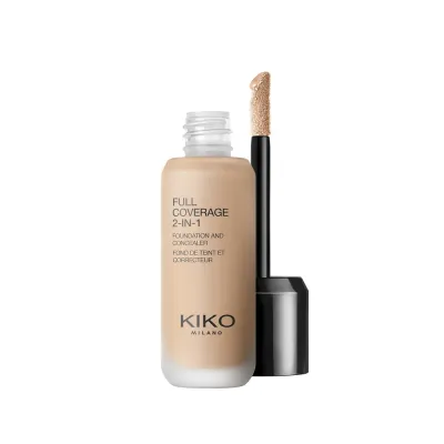 Тональный крем и консилер 2 в 1 KIKO Milano Full Coverage плотное покрытие, матово-сатиновый финиш, оттенок NG50 Neutral Gold 50, 25 мл