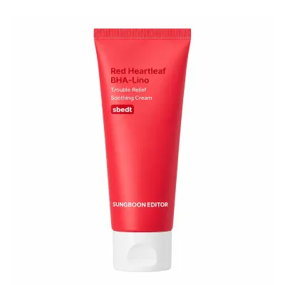 Крем для лица Sungboon Editor Red Heartleaf BHA-Lino Trouble Relief лёгкий успокаивающий, для кожи с несовершенствами, 50 мл