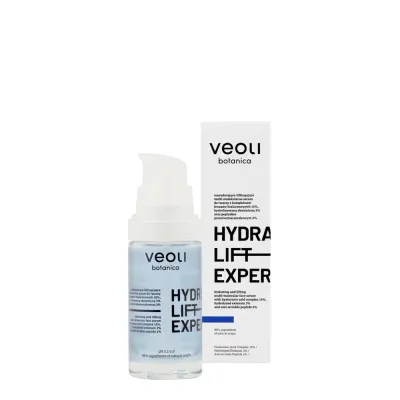 Сыворотка для лица Veoli Botanica Hydra Lift Expert увлажняющая с гиалуроновыми кислотами 15% и пептидом, 30 мл