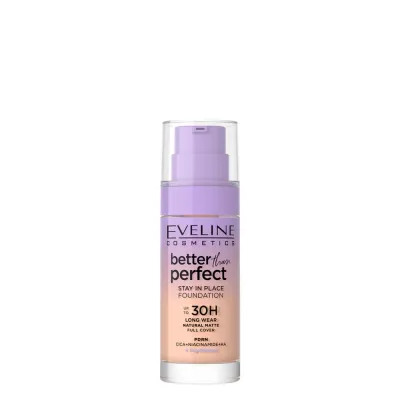 Тональный крем Eveline Cosmetics Better Than Perfect Stay In Place стойкий самофиксирующийся, ровное покрытие, оттенок 02, 30 мл