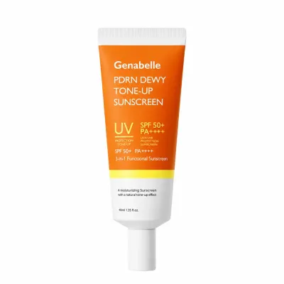 Крем солнцезащитный для лица Genabelle PDRN Dewy Tone-Up Sunscreen SPF50+ PA++++ тонирующий с сиянием, 40 мл