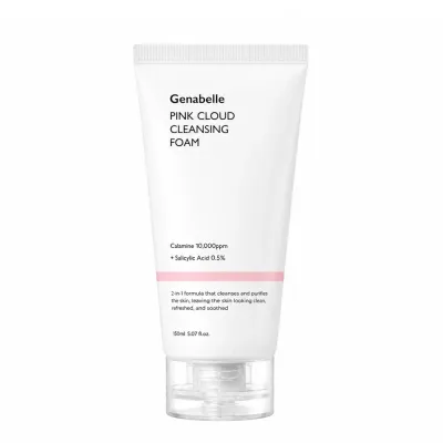 Пенка для умывания Genabelle Pink Cloud Cleansing Foam деликатная, с каламином и центеллой, 150 мл