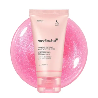Маска для лица ночная Medicube PDRN Pink Caffeine Overnight Wrapping моделирующая, с кофеином и пептидами, 75 мл