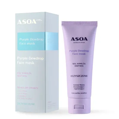 Маска для лица Asoa Purple Dewdrop кремовая, для сухой и чувствительной кожи, 75 мл