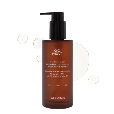 Средство для снятия макияжа All in Skin MELT гидрофильное масло с аргановым маслом и жожоба 7%, для чувствительной кожи, 150 мл
