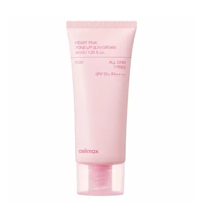 Крем солнцезащитный для лица celimax Heart Pink Tone-Up Sun Cream SPF50+ тонирующий с розовым пигментом, 40 мл
