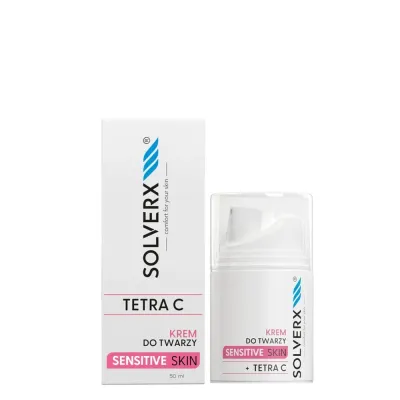 Крем для лица Solverx Sensitive Skin TETRA C для чувствительной кожи, от пигментации, выравнивание тона, 50 мл