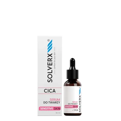 Сыворотка для лица Solverx Sensitive Skin с CICA центеллой азиатской, успокаивающая, для чувствительной кожи, 30 мл