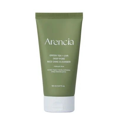 Гель для умывания Arencia Green Tea + LHA Deep Pore Rice Cake Cleanser глубокое очищение пор, для жирной и комбинированной кожи, 150 мл