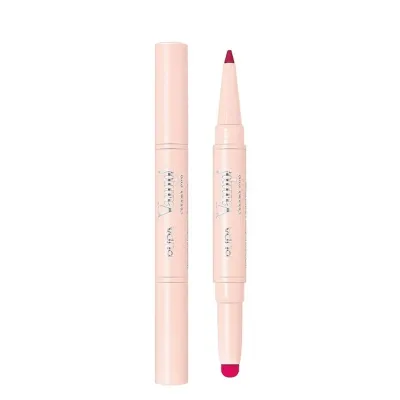 Карандаш-контур для губ и помада 2 в 1 PUPA Milano VAMP! Creamy Duo Cherry Red вишнёво-красный, глубокий тон, 0,2 г + 0,8 г