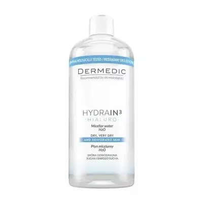 Мицеллярная вода Dermedic HYDRAIN3 HIALURO H2O увлажняющая, с термальной водой, 500 мл