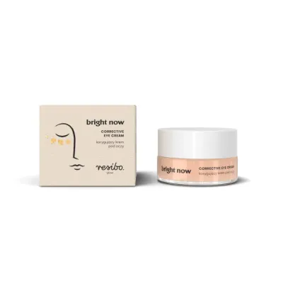 Крем для кожи вокруг глаз Resibo Bright Now корректирующий, с кофеином и светоотражающей слюдой, 15 мл