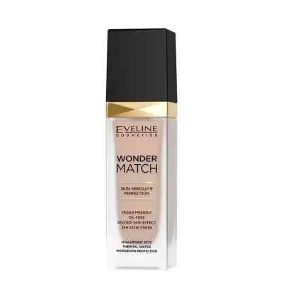 Тональная основа Eveline Cosmetics Wonder Match 12 Light Natural адаптирующаяся, лёгкое покрытие, 30 мл